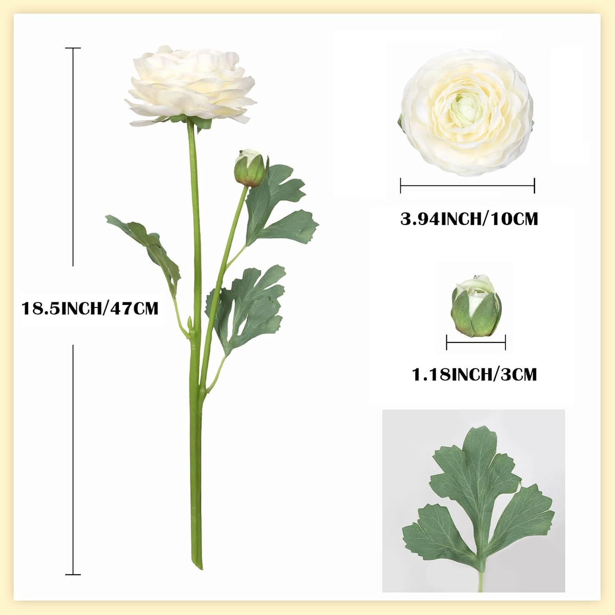 Ranunculus Artificial Flowers,6PCS Red Artificial Flowers Real Touch Faux Peony Flower Stems for DIY Wedding Bouquet Party Table Home Decor(Red)