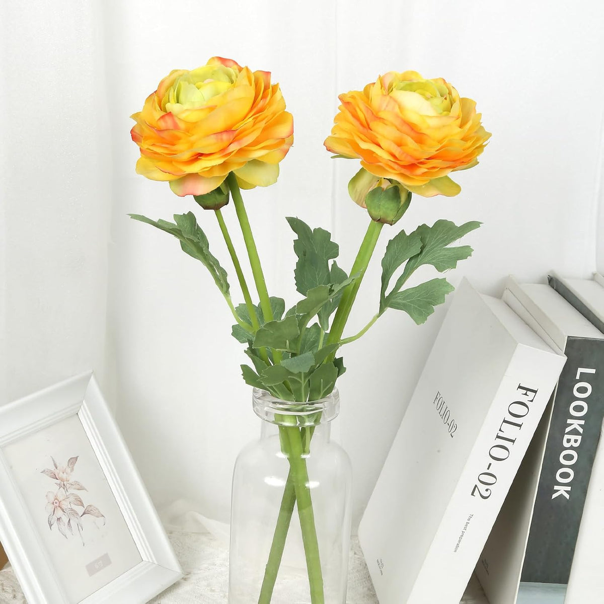 Ranunculus Artificial Flowers,6PCS Red Artificial Flowers Real Touch Faux Peony Flower Stems for DIY Wedding Bouquet Party Table Home Decor(Red)