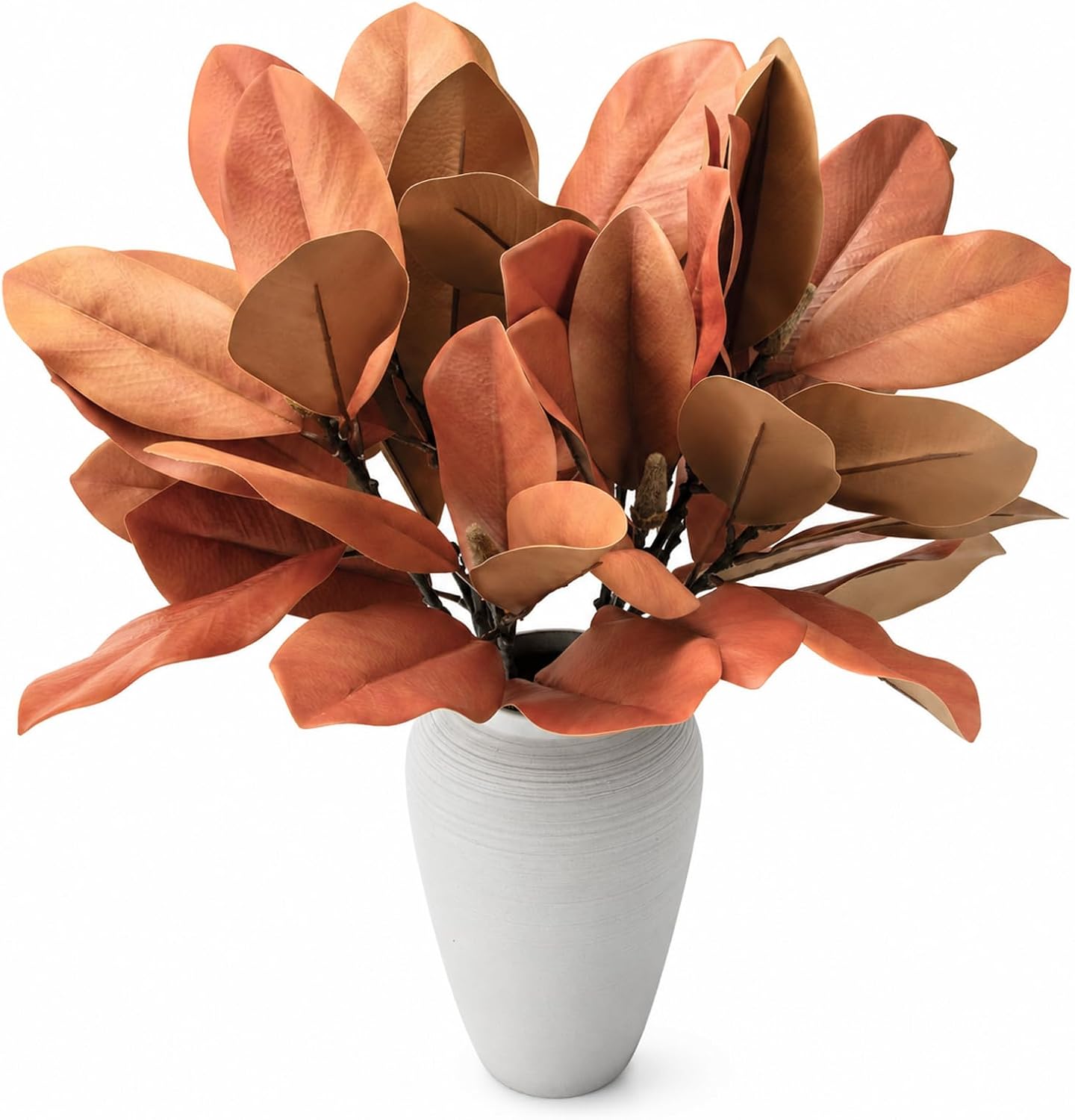 4 Pcs Magnolia Artificial Leaves Branches 22 Inch 3D Real Touch Faux Magnolia Stems Fake Magnolia Twigs for Indoor Outdoor Vase Filling Home Wedding Floral Arrangement Decoration