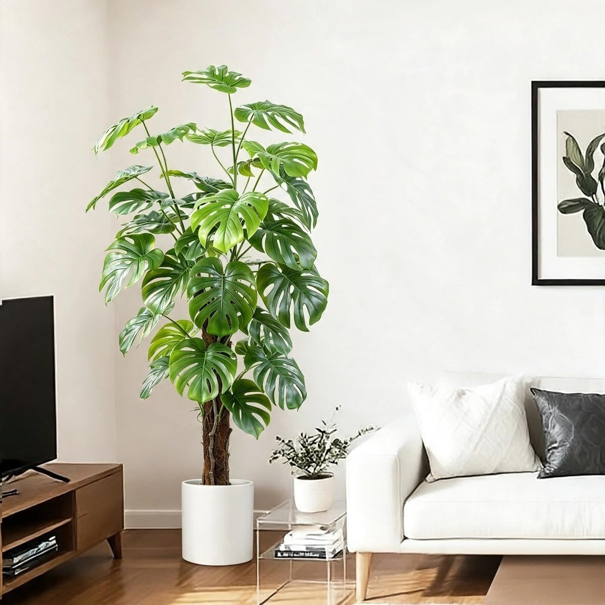 5ft Artificial Monstera Deliciosa Plant with Moss Pole