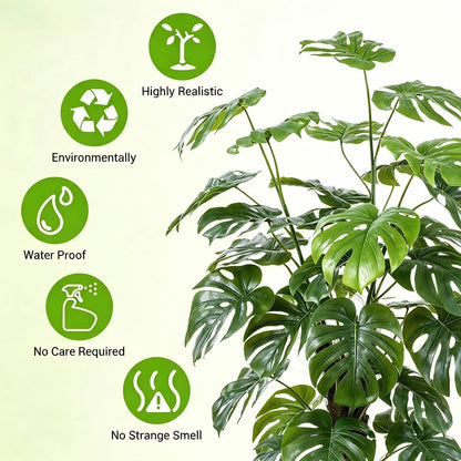 5ft Artificial Monstera Deliciosa Plant with Moss Pole