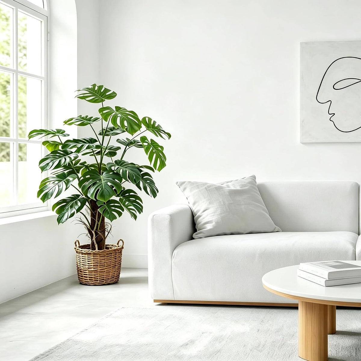 5ft Artificial Monstera Deliciosa Plant with Moss Pole