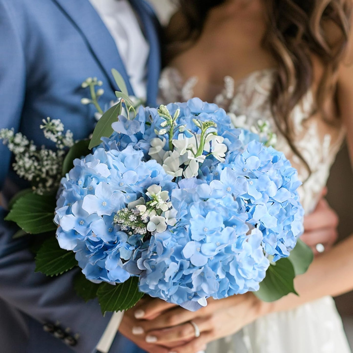 64 PCS Artificial Hydrangea Flowers, Silk Hydrangea Full Flowers Heads with Stems for Wedding Centerpieces, Home, Garden, Baby Shower, Party Decoration (Ivory)