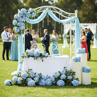 64 PCS Artificial Hydrangea Flowers, Silk Hydrangea Full Flowers Heads with Stems for Wedding Centerpieces, Home, Garden, Baby Shower, Party Decoration (Ivory)