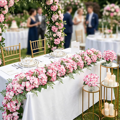 64 PCS Artificial Hydrangea Flowers, Silk Hydrangea Full Flowers Heads with Stems for Wedding Centerpieces, Home, Garden, Baby Shower, Party Decoration (Ivory)