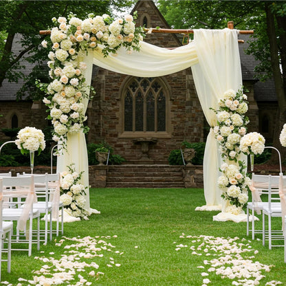 64 PCS Artificial Hydrangea Flowers, Silk Hydrangea Full Flowers Heads with Stems for Wedding Centerpieces, Home, Garden, Baby Shower, Party Decoration (Ivory)