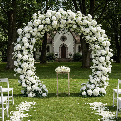 64 PCS Artificial Hydrangea Flowers, Silk Hydrangea Full Flowers Heads with Stems for Wedding Centerpieces, Home, Garden, Baby Shower, Party Decoration (Ivory)