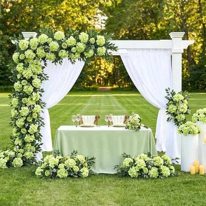64 PCS Artificial Hydrangea Flowers, Silk Hydrangea Full Flowers Heads with Stems for Wedding Centerpieces, Home, Garden, Baby Shower, Party Decoration (Ivory)