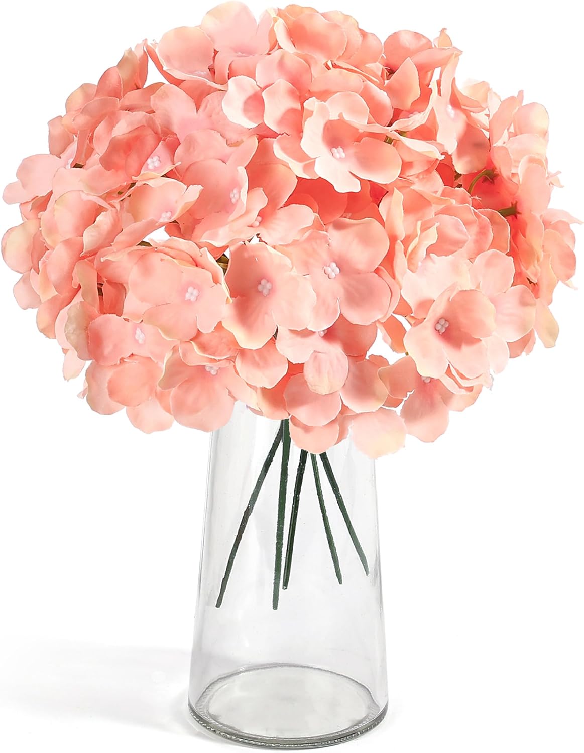 64 PCS Artificial Hydrangea Flowers, Silk Hydrangea Full Flowers Heads with Stems for Wedding Centerpieces, Home, Garden, Baby Shower, Party Decoration (Ivory)