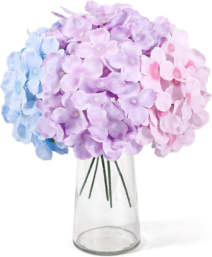 64 PCS Artificial Hydrangea Flowers, Silk Hydrangea Full Flowers Heads with Stems for Wedding Centerpieces, Home, Garden, Baby Shower, Party Decoration (Ivory)