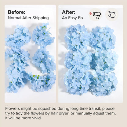 64 PCS Artificial Hydrangea Flowers, Silk Hydrangea Full Flowers Heads with Stems for Wedding Centerpieces, Home, Garden, Baby Shower, Party Decoration (Ivory)