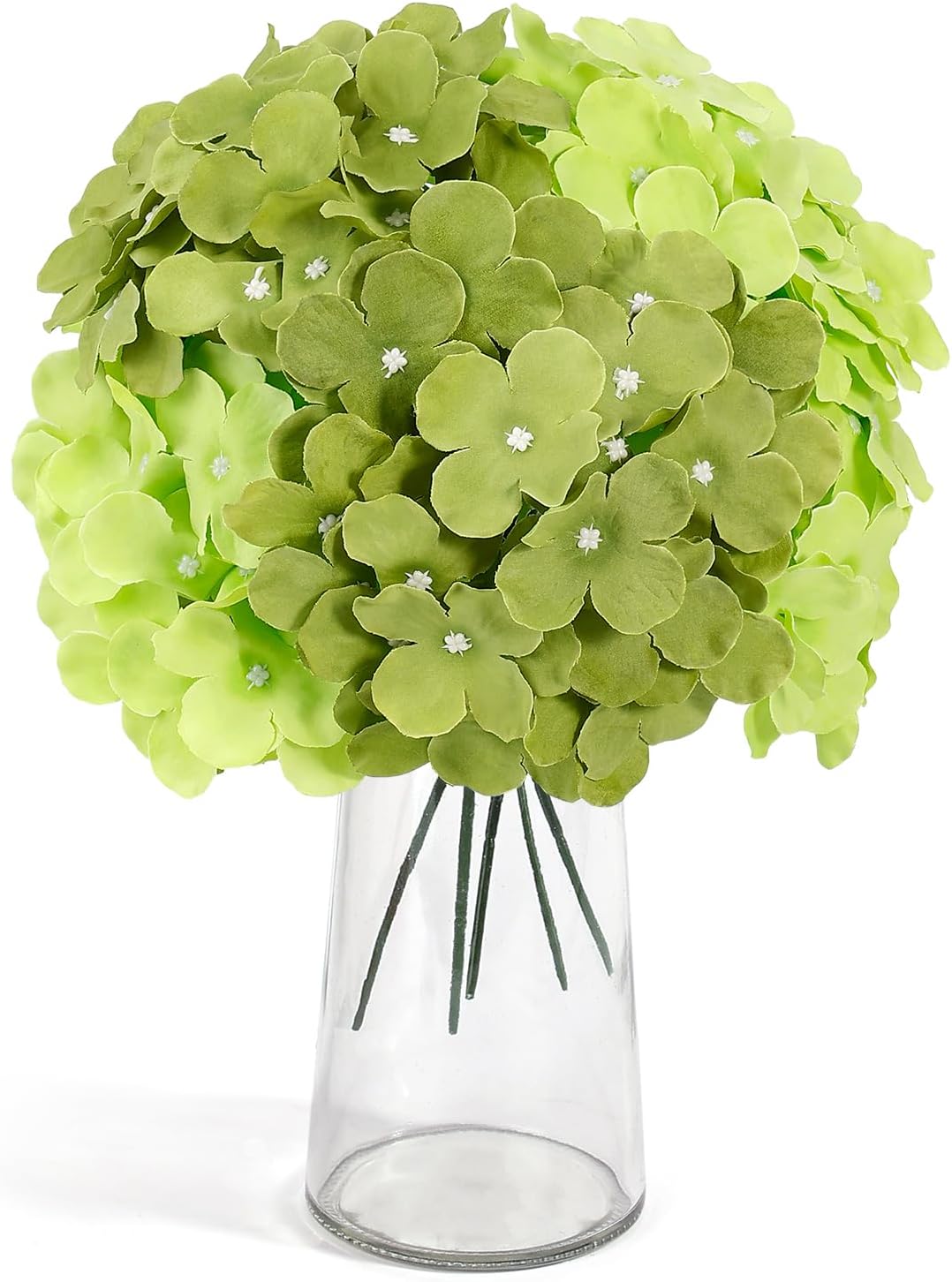 64 PCS Artificial Hydrangea Flowers, Silk Hydrangea Full Flowers Heads with Stems for Wedding Centerpieces, Home, Garden, Baby Shower, Party Decoration (Ivory)