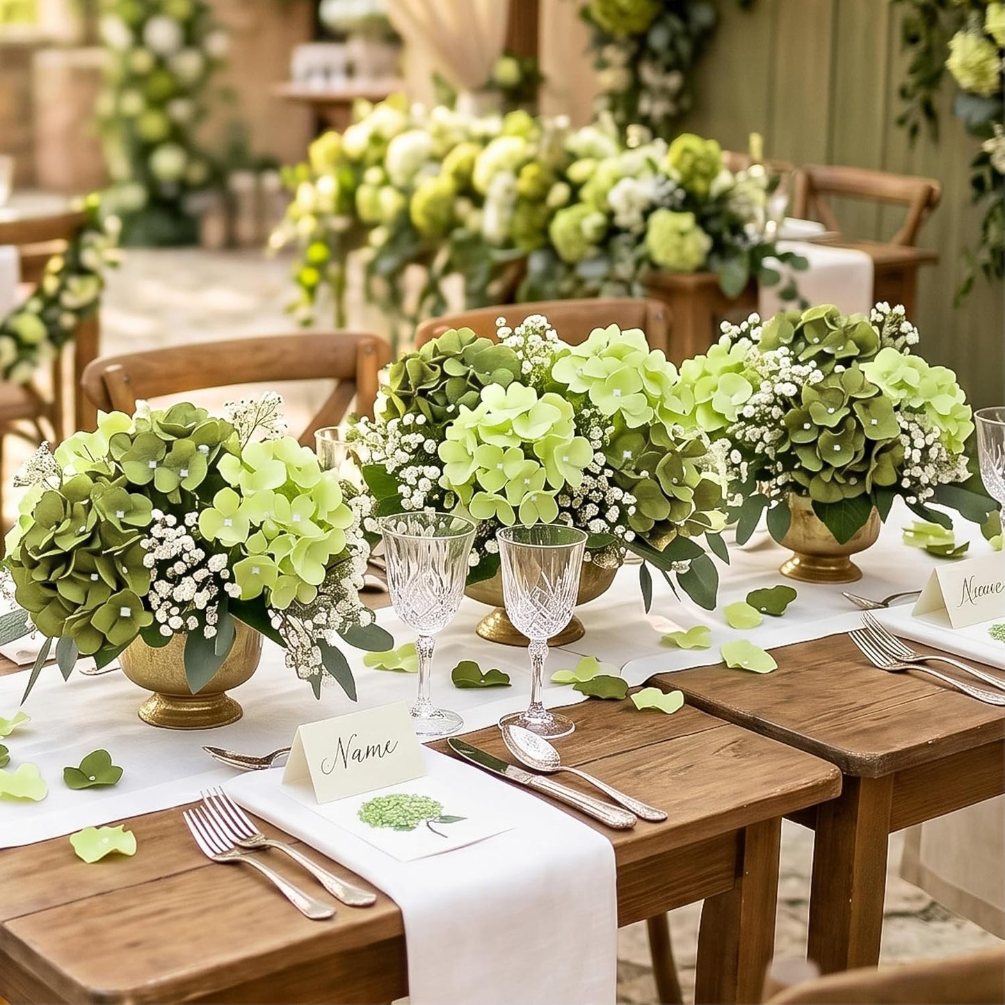 64 PCS Artificial Hydrangea Flowers, Silk Hydrangea Full Flowers Heads with Stems for Wedding Centerpieces, Home, Garden, Baby Shower, Party Decoration (Ivory)