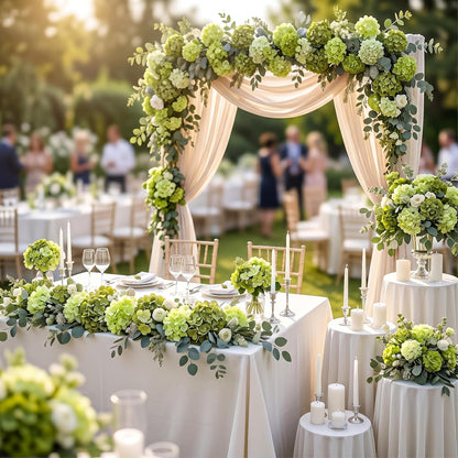 64 PCS Artificial Hydrangea Flowers, Silk Hydrangea Full Flowers Heads with Stems for Wedding Centerpieces, Home, Garden, Baby Shower, Party Decoration (Ivory)