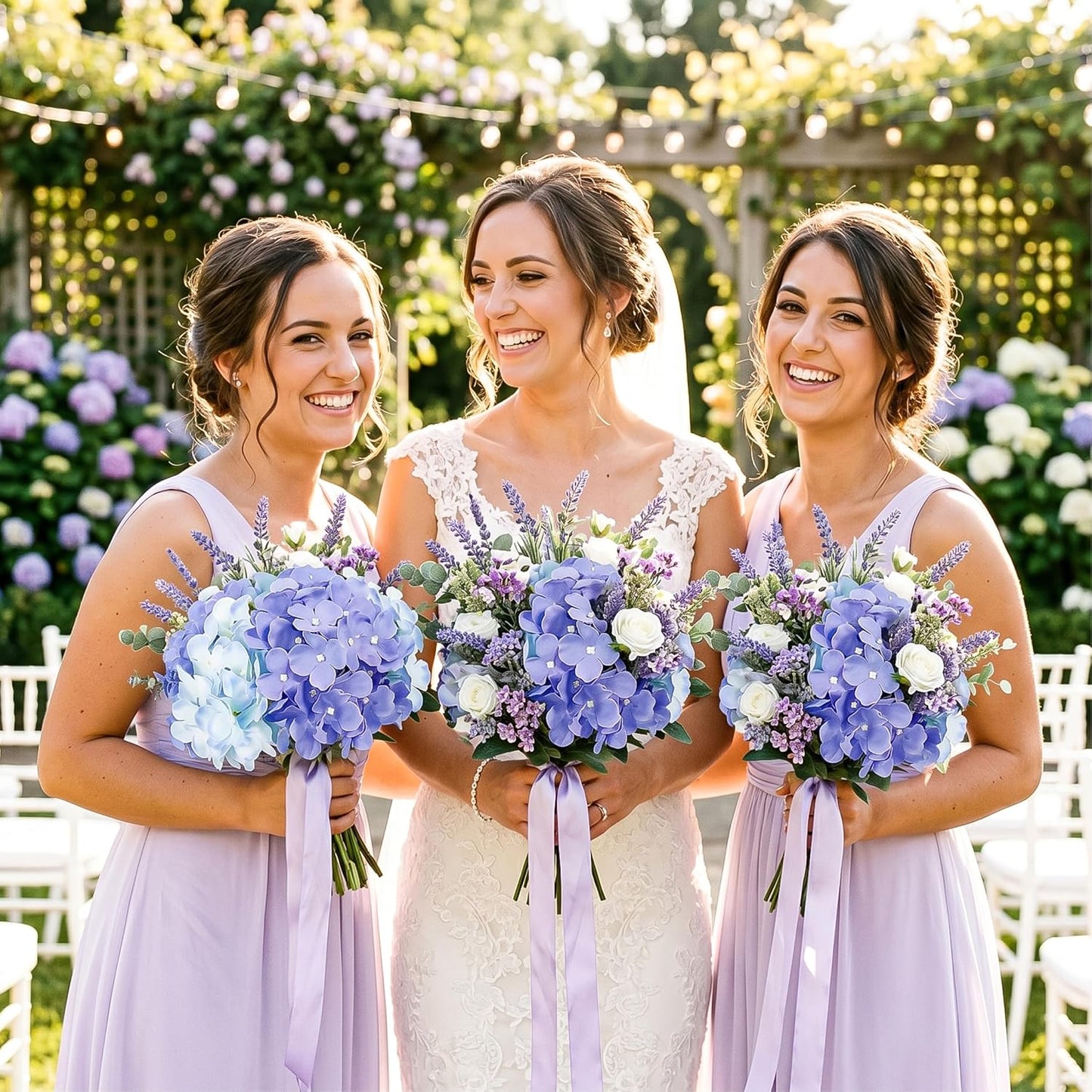 64 PCS Artificial Hydrangea Flowers, Silk Hydrangea Full Flowers Heads with Stems for Wedding Centerpieces, Home, Garden, Baby Shower, Party Decoration (Ivory)