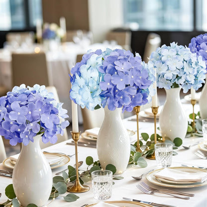 64 PCS Artificial Hydrangea Flowers, Silk Hydrangea Full Flowers Heads with Stems for Wedding Centerpieces, Home, Garden, Baby Shower, Party Decoration (Ivory)