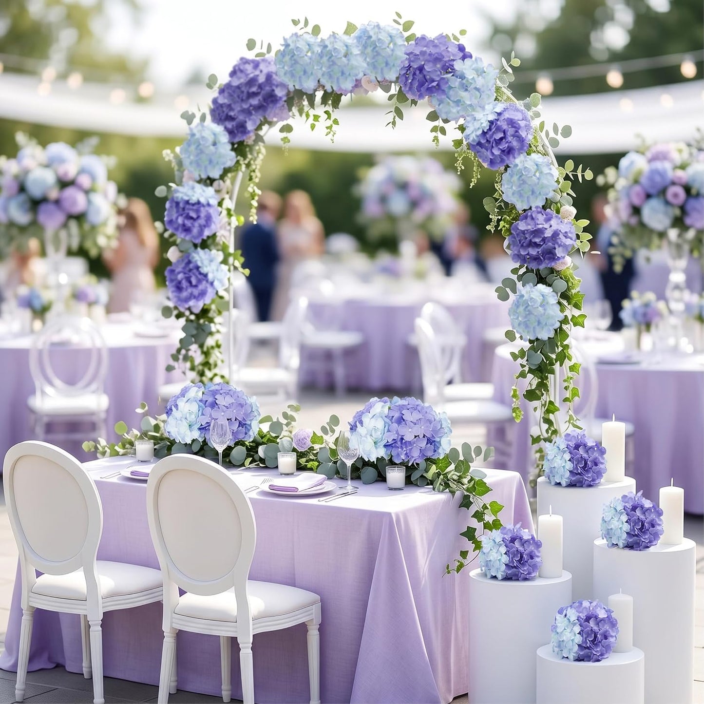 64 PCS Artificial Hydrangea Flowers, Silk Hydrangea Full Flowers Heads with Stems for Wedding Centerpieces, Home, Garden, Baby Shower, Party Decoration (Ivory)