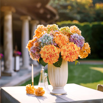 64 PCS Artificial Hydrangea Flowers, Silk Hydrangea Full Flowers Heads with Stems for Wedding Centerpieces, Home, Garden, Baby Shower, Party Decoration (Ivory)