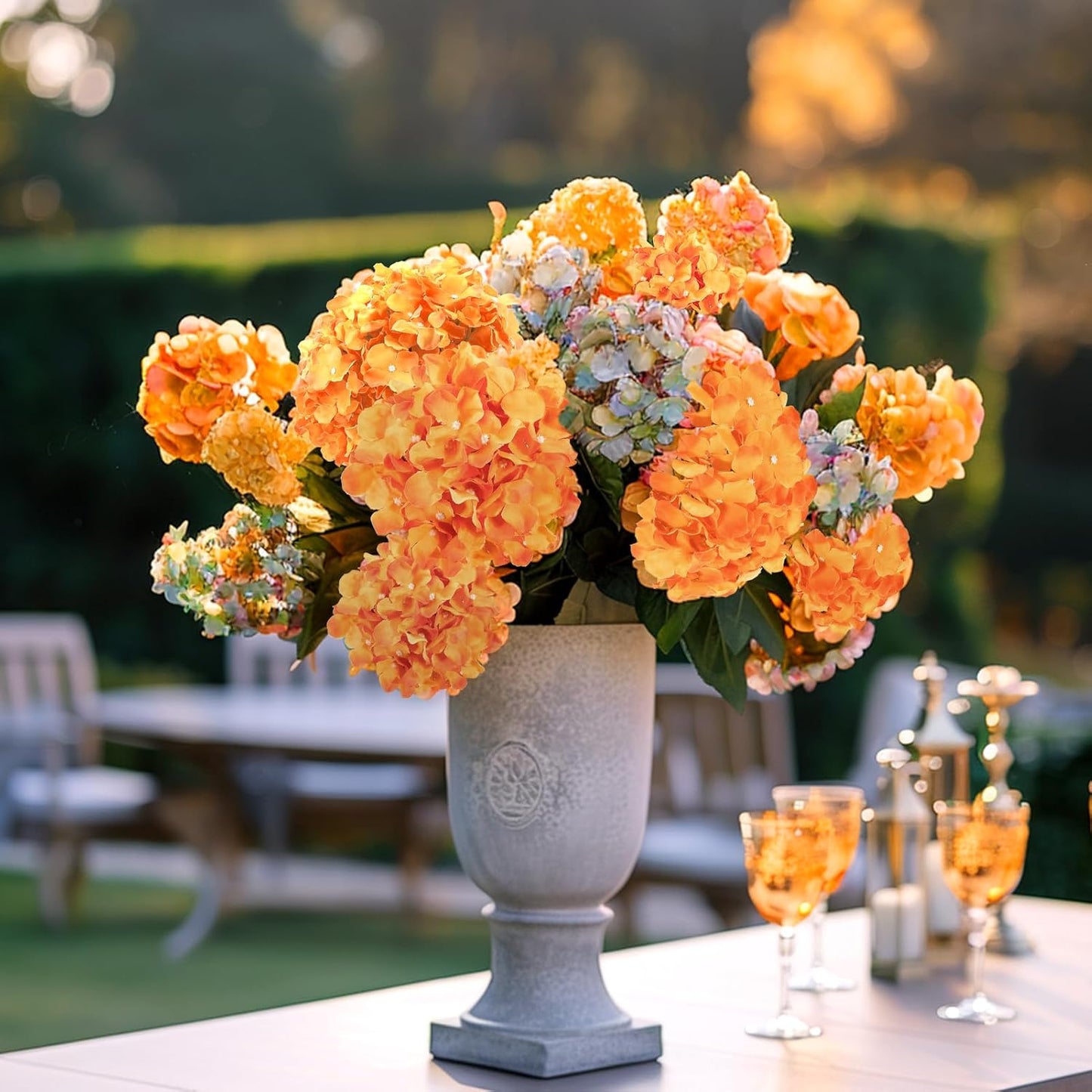 64 PCS Artificial Hydrangea Flowers, Silk Hydrangea Full Flowers Heads with Stems for Wedding Centerpieces, Home, Garden, Baby Shower, Party Decoration (Ivory)