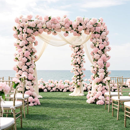 64 PCS Artificial Hydrangea Flowers, Silk Hydrangea Full Flowers Heads with Stems for Wedding Centerpieces, Home, Garden, Baby Shower, Party Decoration (Ivory)