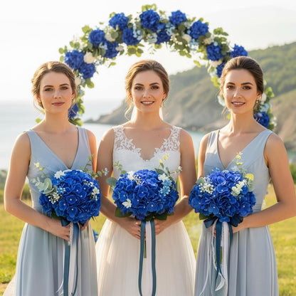 64 PCS Artificial Hydrangea Flowers, Silk Hydrangea Full Flowers Heads with Stems for Wedding Centerpieces, Home, Garden, Baby Shower, Party Decoration (Ivory)