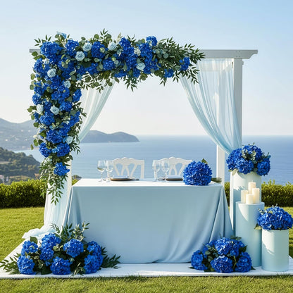64 PCS Artificial Hydrangea Flowers, Silk Hydrangea Full Flowers Heads with Stems for Wedding Centerpieces, Home, Garden, Baby Shower, Party Decoration (Ivory)
