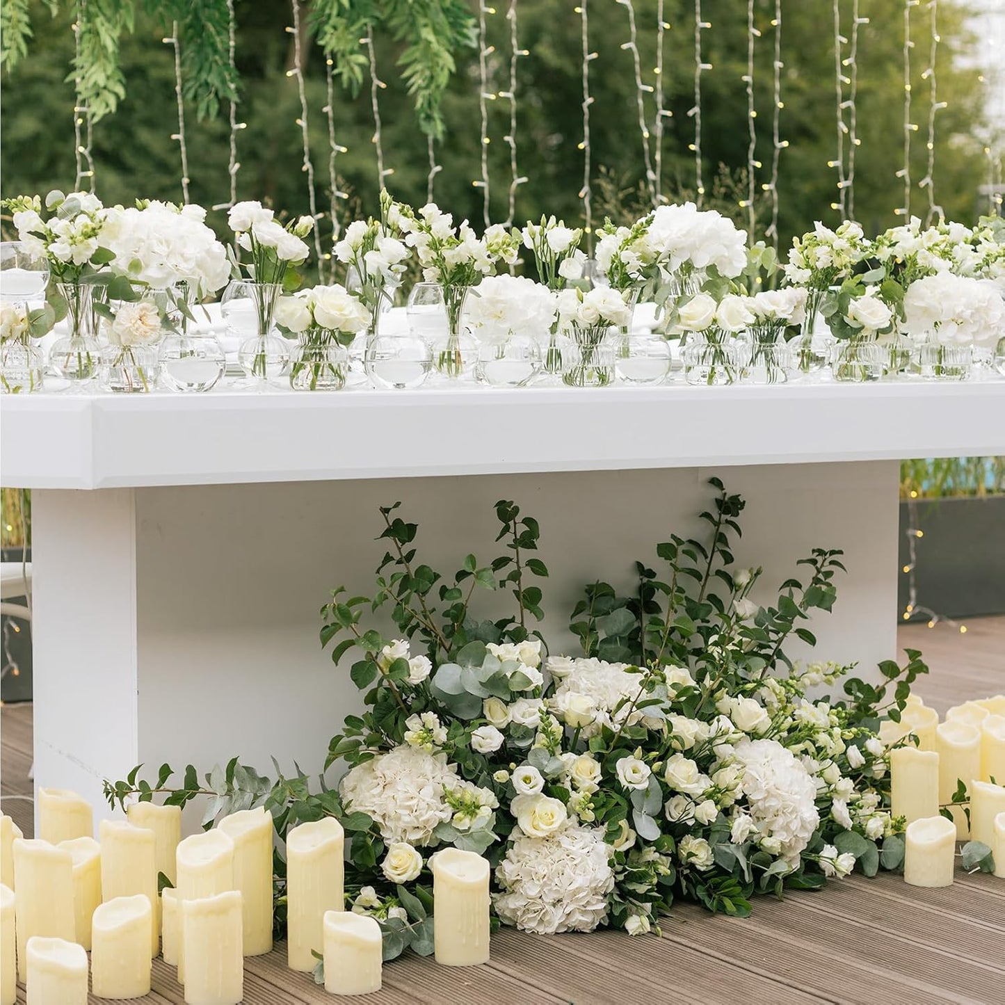 64 PCS Artificial Hydrangea Flowers, Silk Hydrangea Full Flowers Heads with Stems for Wedding Centerpieces, Home, Garden, Baby Shower, Party Decoration (Ivory)
