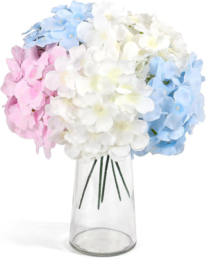 64 PCS Artificial Hydrangea Flowers, Silk Hydrangea Full Flowers Heads with Stems for Wedding Centerpieces, Home, Garden, Baby Shower, Party Decoration (Ivory)