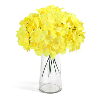 64 PCS Artificial Hydrangea Flowers, Silk Hydrangea Full Flowers Heads with Stems for Wedding Centerpieces, Home, Garden, Baby Shower, Party Decoration (Ivory)