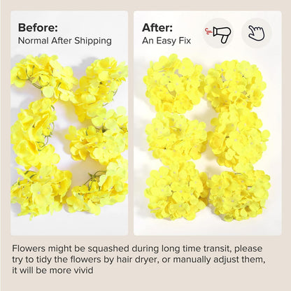 64 PCS Artificial Hydrangea Flowers, Silk Hydrangea Full Flowers Heads with Stems for Wedding Centerpieces, Home, Garden, Baby Shower, Party Decoration (Ivory)