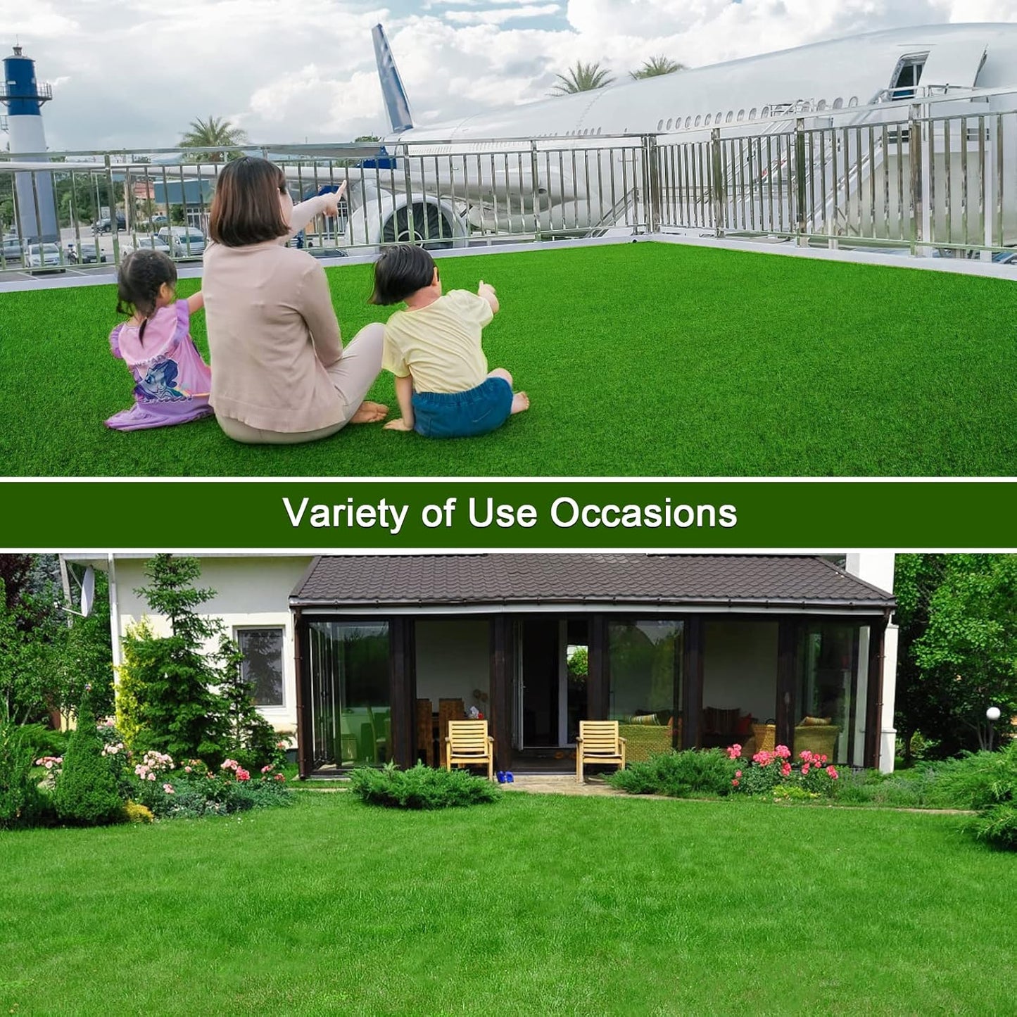 Artificial Turf Grass 4ft 11in x 8 ft, Realistic Fake Grass Rug with Drainage Holes, 20MM Indoor Outdoor Lawn Grass Landscape for Backyard Patio, Synthetic Grass Mat for Dogs Pets, Customized