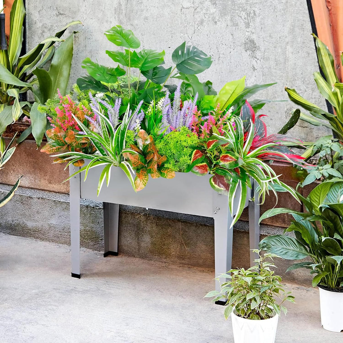 18 PCS Artificial Outdoor Plants, Fake Plants Mix