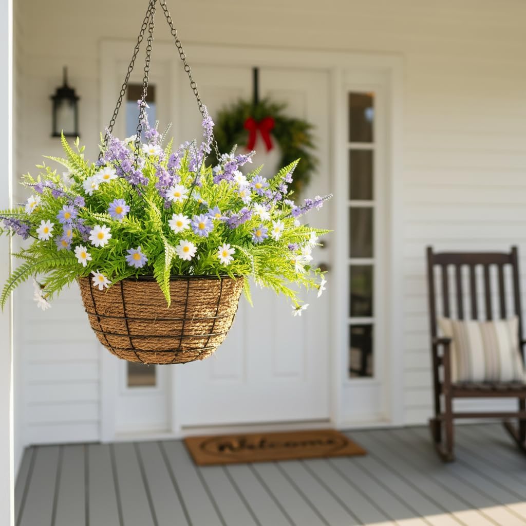18 PCS Artificial Outdoor Plants, Fake Plants Mix