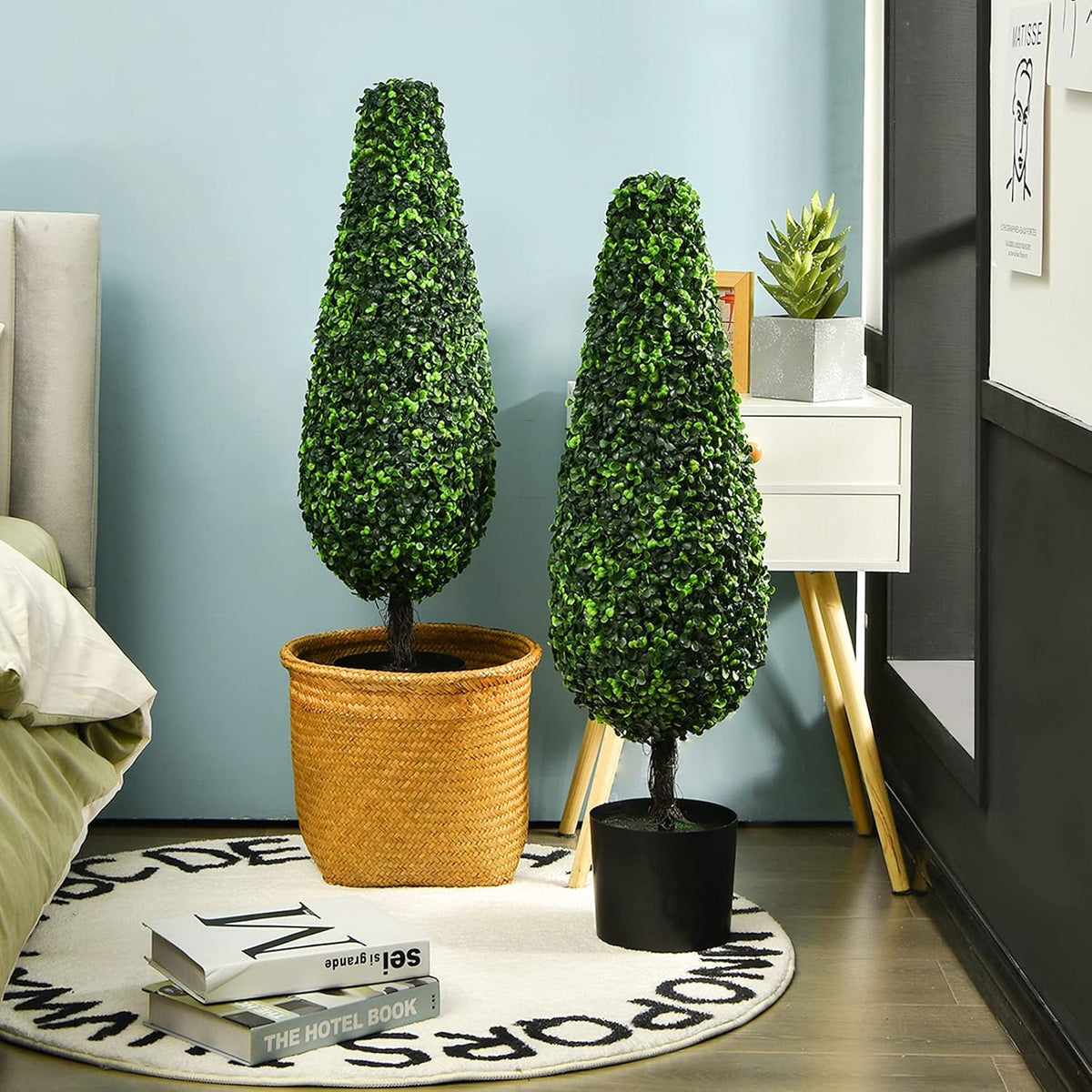 BestComfort 6ft Artificial Wisteria Tree, Green, Plastic, Polyester, Wood - No Watering or Pruning Needed