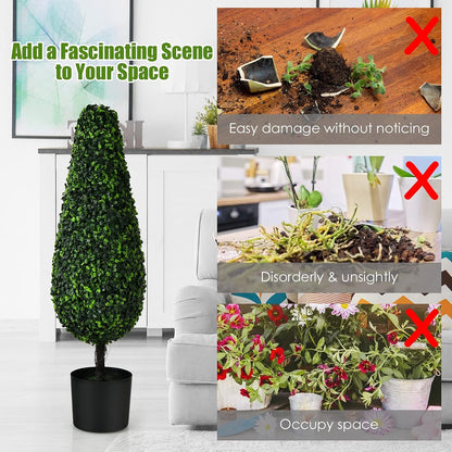 BestComfort 6ft Artificial Wisteria Tree, Green, Plastic, Polyester, Wood - No Watering or Pruning Needed