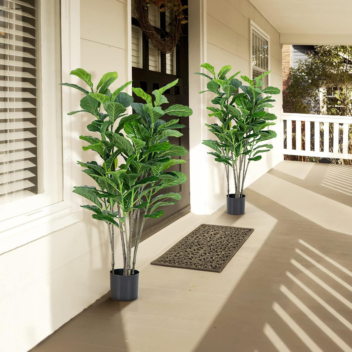 BestComfort 6ft Artificial Wisteria Tree, Green, Plastic, Polyester, Wood - No Watering or Pruning Needed