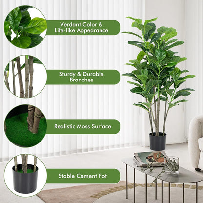 BestComfort 6ft Artificial Wisteria Tree, Green, Plastic, Polyester, Wood - No Watering or Pruning Needed