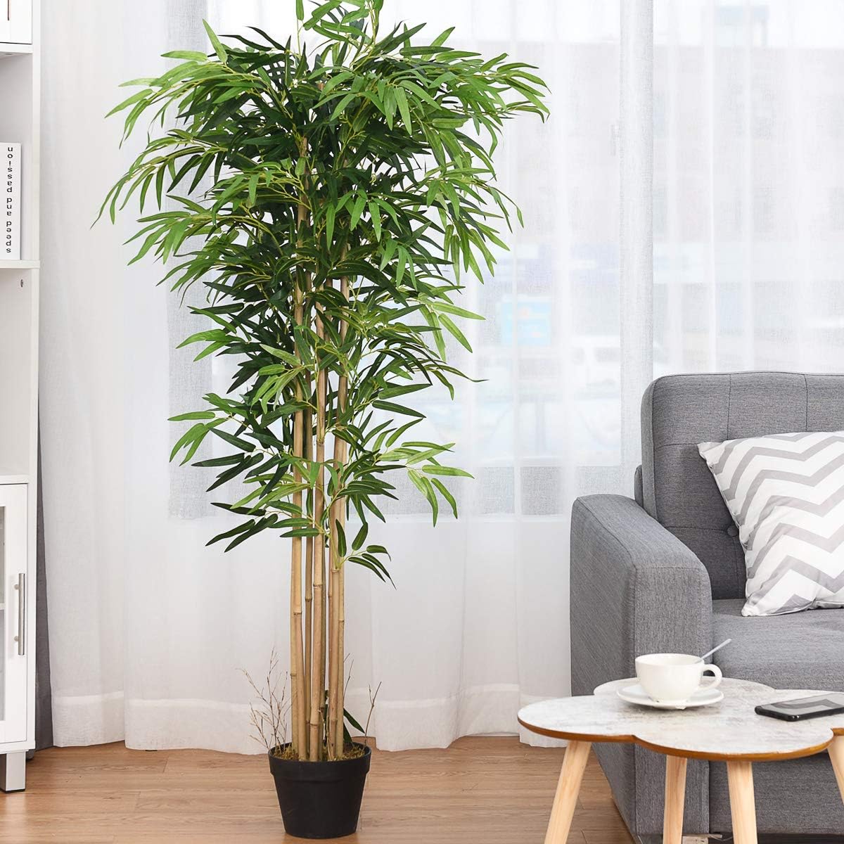 BestComfort 6ft Artificial Wisteria Tree, Green, Plastic, Polyester, Wood - No Watering or Pruning Needed