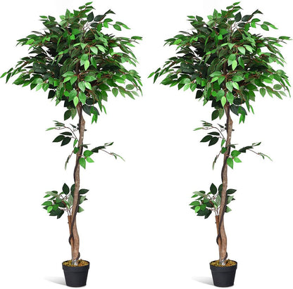BestComfort 6ft Artificial Wisteria Tree, Green, Plastic, Polyester, Wood - No Watering or Pruning Needed
