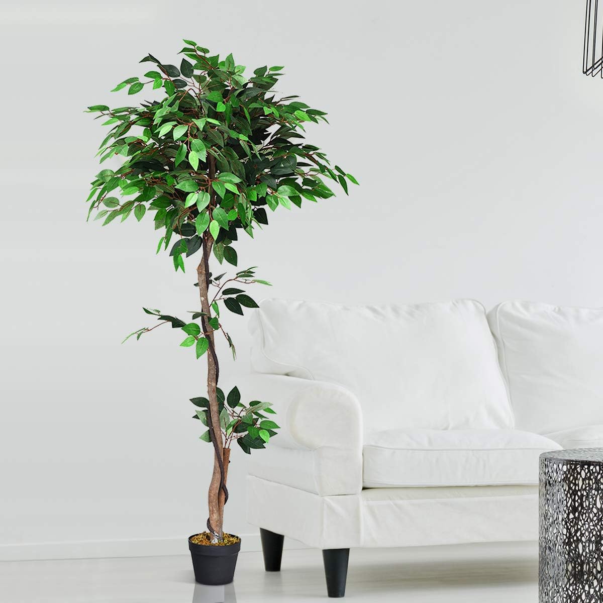 BestComfort 6ft Artificial Wisteria Tree, Green, Plastic, Polyester, Wood - No Watering or Pruning Needed