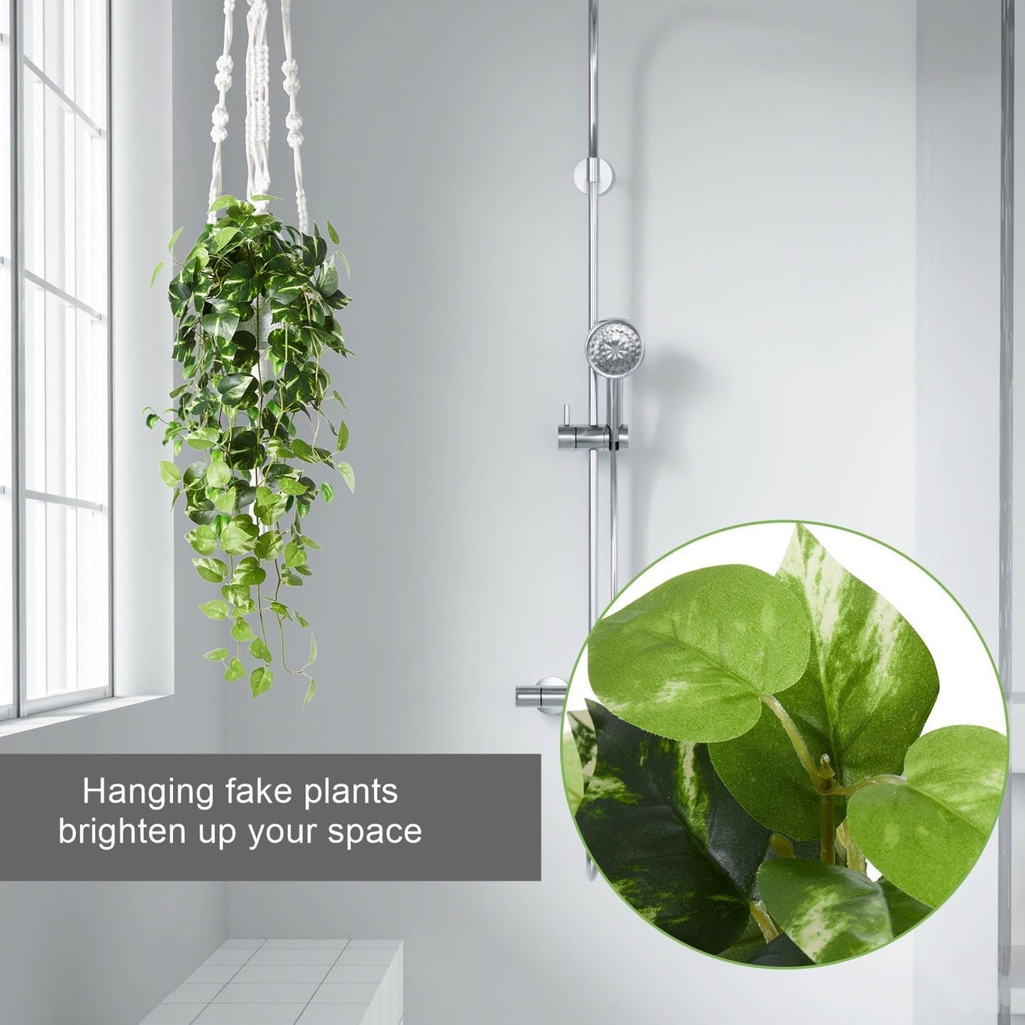 Artificial Plants Indoor in Pot - Green Fake Pothos Potted Home Decor 1 Pack