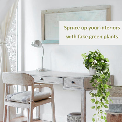 Artificial Plants Indoor in Pot - Green Fake Pothos Potted Home Decor 1 Pack