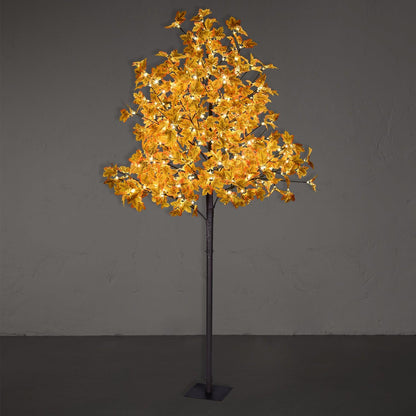 6FT 120LED Artificial Lighted Maple Tree Warm White Fall Decorations Indoor Ourdoor, Orange