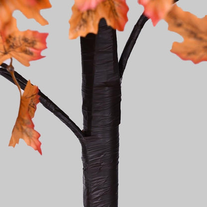 6FT 120LED Artificial Lighted Maple Tree Warm White Fall Decorations Indoor Ourdoor, Orange