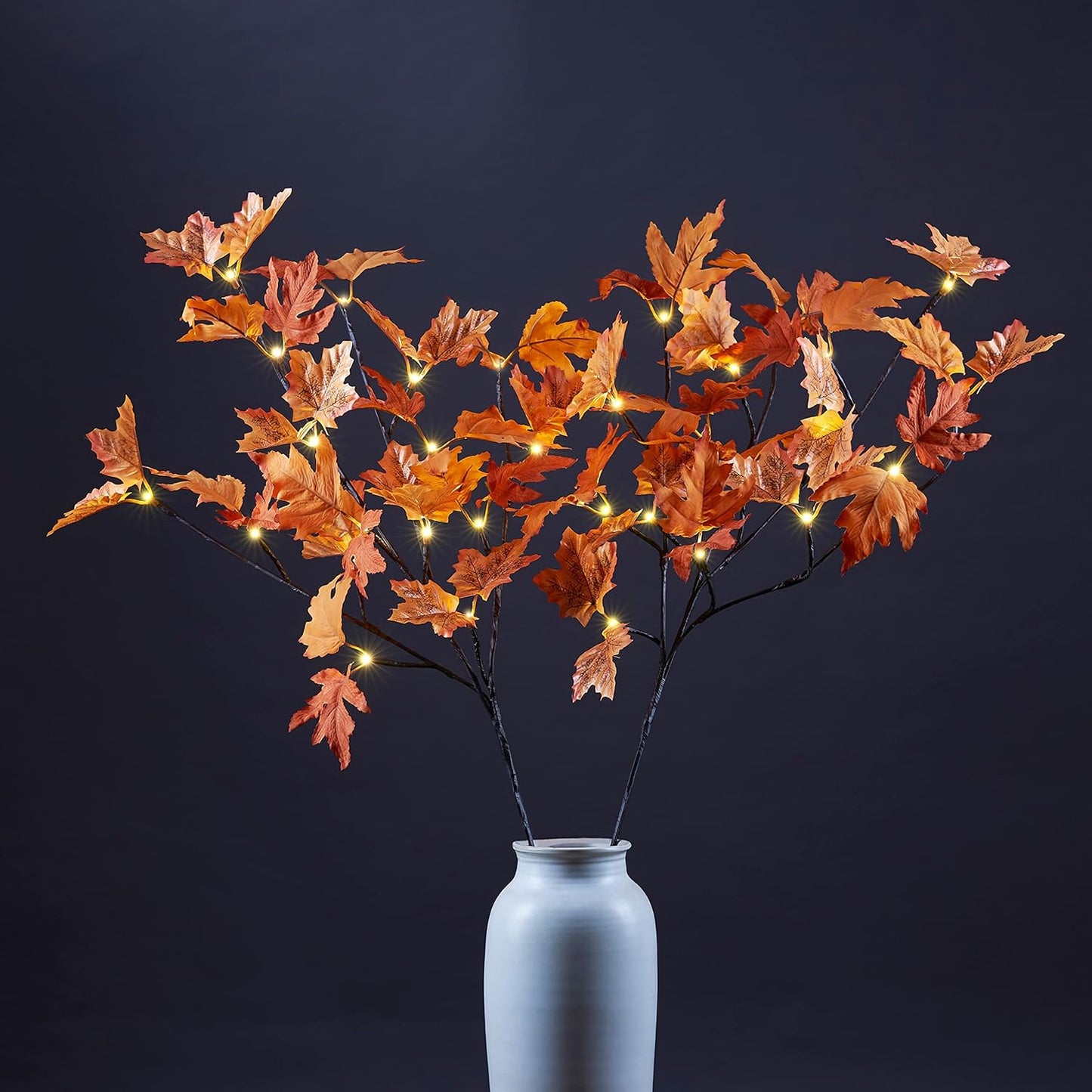 6FT 120LED Artificial Lighted Maple Tree Warm White Fall Decorations Indoor Ourdoor, Orange