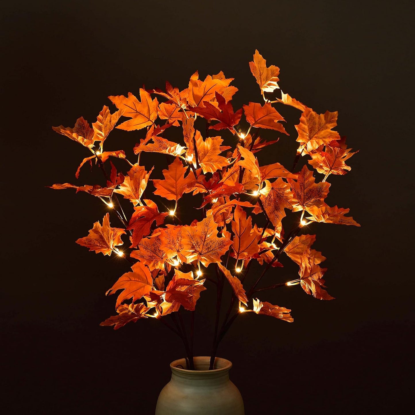 6FT 120LED Artificial Lighted Maple Tree Warm White Fall Decorations Indoor Ourdoor, Orange