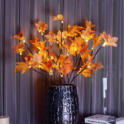 6FT 120LED Artificial Lighted Maple Tree Warm White Fall Decorations Indoor Ourdoor, Orange