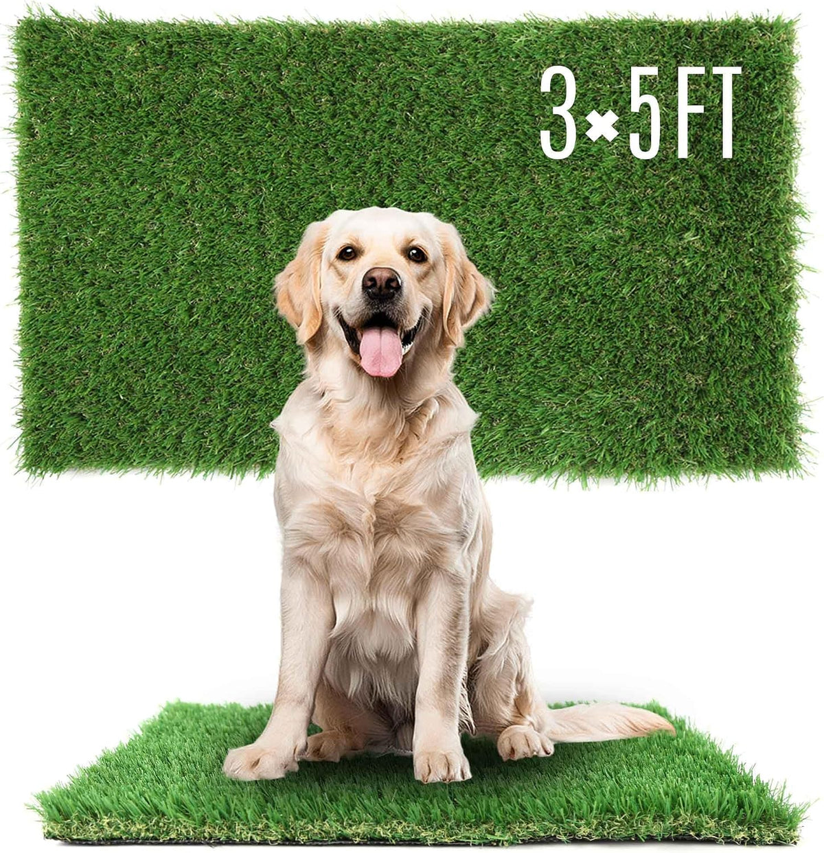 1.38" Artificial Grass Turf 3 x 5 FT, Dog Grass Pads Indoor Outdoor Garden Lawn Landscape Patio Turf Mat Thick Fake Faux Grass Rug Dog Pets Mat for Puppy Potty Training