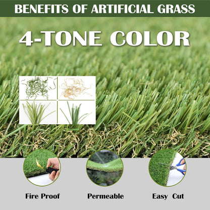 1.38" Artificial Grass Turf 3 x 5 FT, Dog Grass Pads Indoor Outdoor Garden Lawn Landscape Patio Turf Mat Thick Fake Faux Grass Rug Dog Pets Mat for Puppy Potty Training