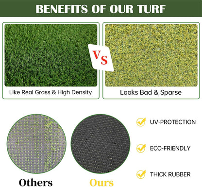 1.38" Artificial Grass Turf 3 x 5 FT, Dog Grass Pads Indoor Outdoor Garden Lawn Landscape Patio Turf Mat Thick Fake Faux Grass Rug Dog Pets Mat for Puppy Potty Training